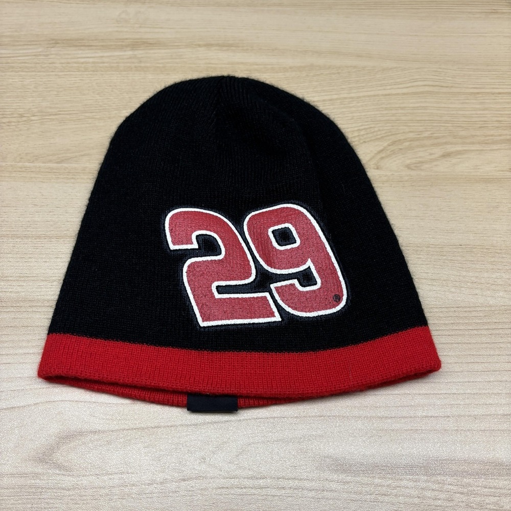 Kevin Harvick Hat‎ Beanie Mens Black Red NASCAR Racing Number 29 Winter Knit